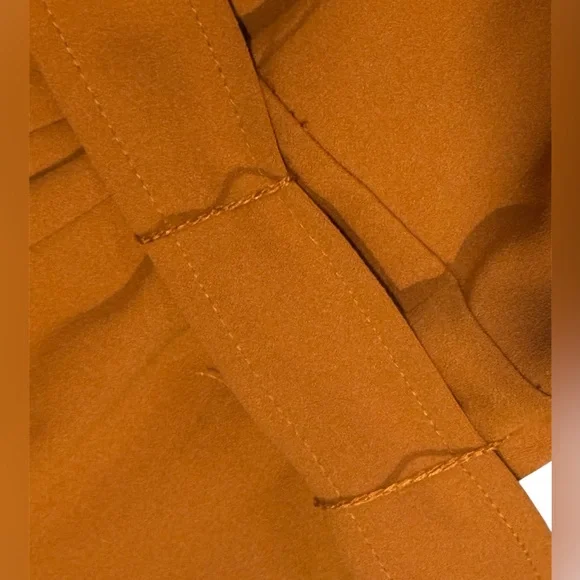 Calvin Klein Wide Crop Leg Jumpsuit V Neck Tie Belt SZ 12 Burnt Orange - Picture 9 of 10